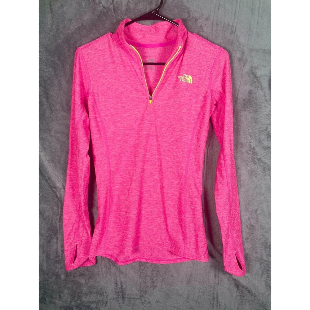 The North Face Women's 1/4 Zip Lightweight Pullover Pink Yellow Size XS
